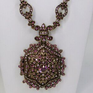 Heidi Daus Unforgettable Lavaliere Purple Pearl Swarovski Crystal Necklace